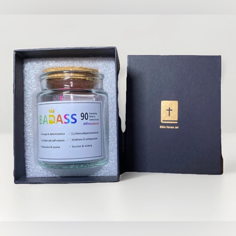 Badass Affirmations Jar, Positive Jar for Courage